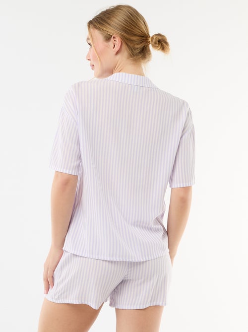 Ensemble de pyjama rayé haut + short - Kiabi