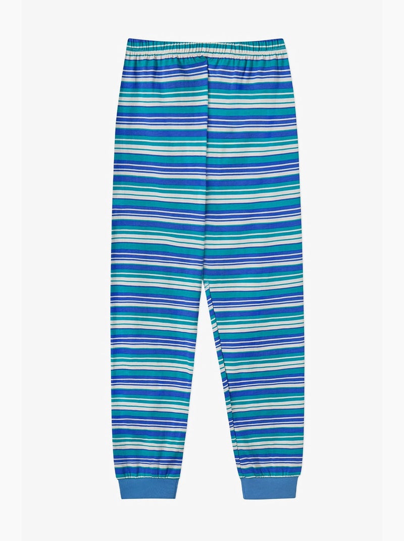 Ensemble de pyjama rayé lovers à manches longues pour garçon penti Bleu Vert Blanc - Kiabi