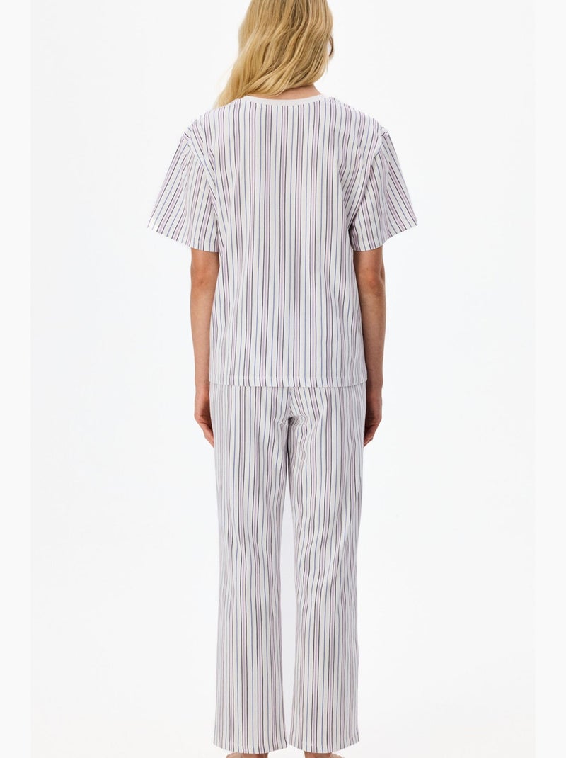 Ensemble de pyjama rayé vacation à manches courtes penti Multicolore - Kiabi