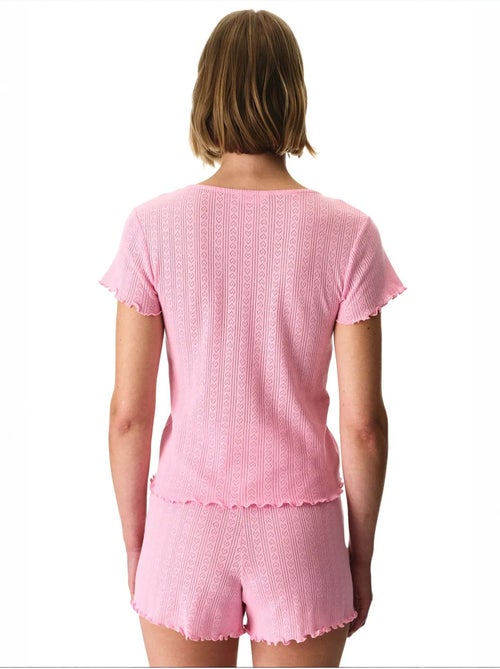 Ensemble de pyjama rosalie pointel à manches courtes et short penti - Kiabi Ensemble de pyjama rosalie pointel à manches courtes et short penti - Kiabi