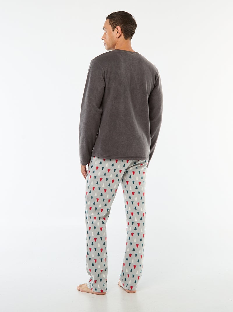 Ensemble de pyjama sapin micropolaire Gris - Kiabi