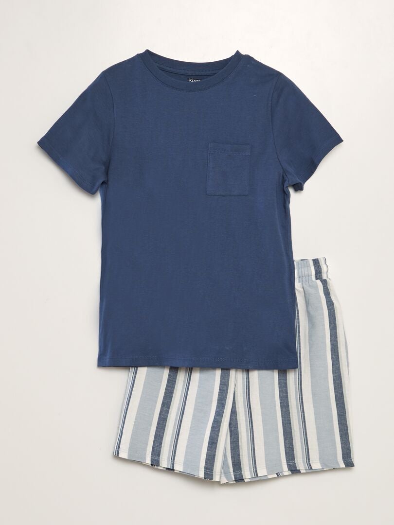 Ensemble de pyjama short + t-shirt - 2 pièces Bleu - Kiabi