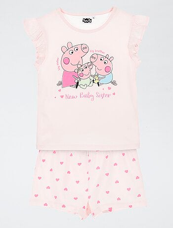 Ensemble de pyjama short + t-shirt 'Peppa Pig' - 2 pièces