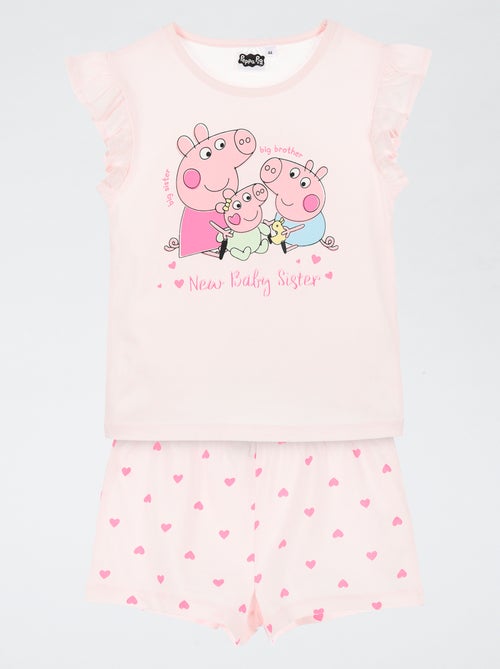 Ensemble de pyjama short + t-shirt 'Peppa Pig' - 2 pièces - Kiabi