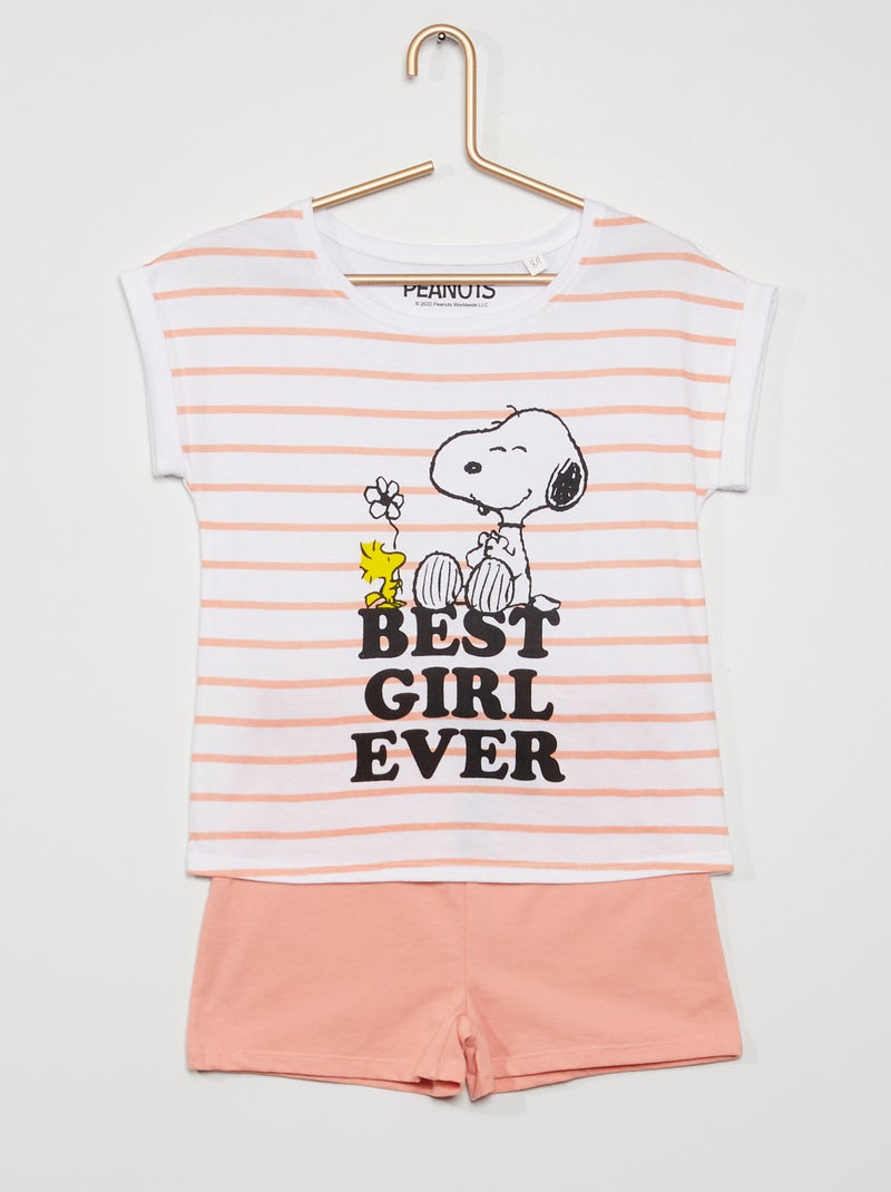 Ensemble de pyjama 'Snoopy' blanc/corail - Kiabi