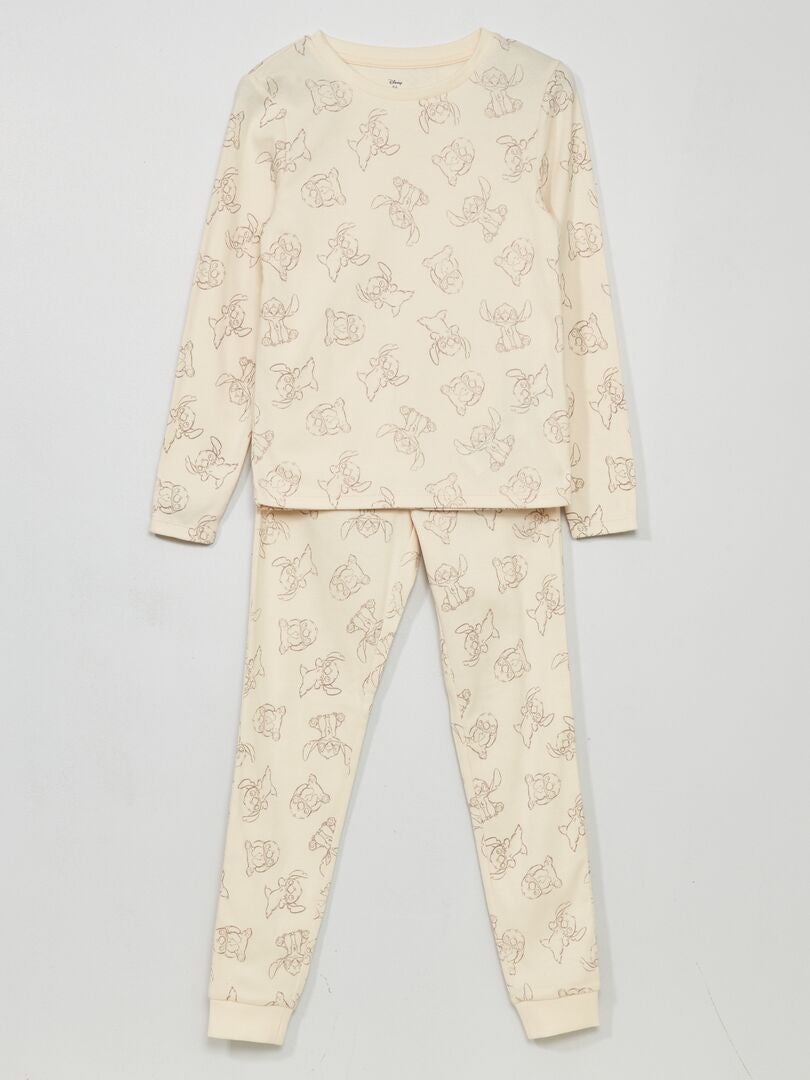 pyjama a manches longues avec motifs stitch fille - disney imprime
