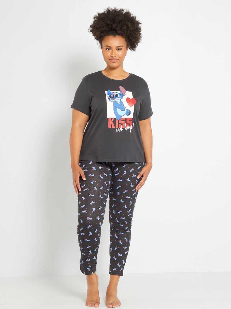 Ensemble de pyjama 'stitch' NOIR - Kiabi