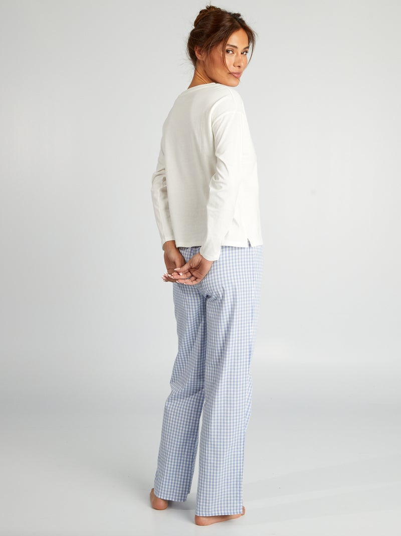 Ensemble de pyjama t-shirt + pantalon - 2 pièces Blanc - Kiabi