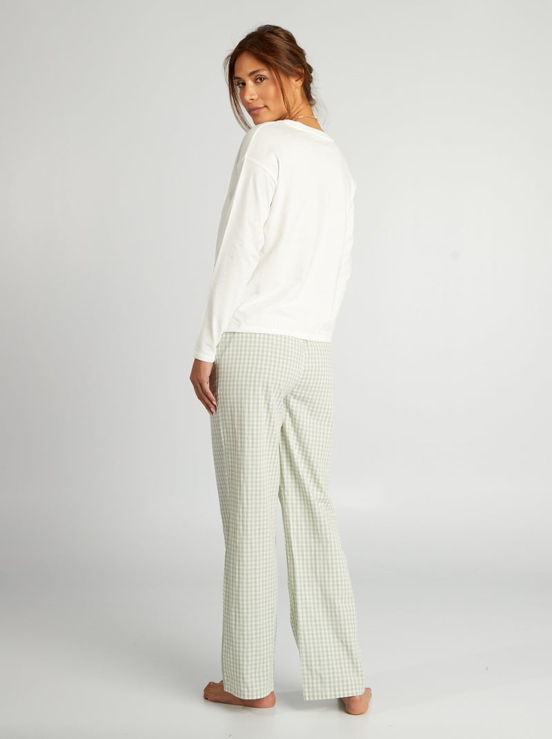 Ensemble de pyjama t-shirt + pantalon - 2 pièces Blanc/vert - Kiabi