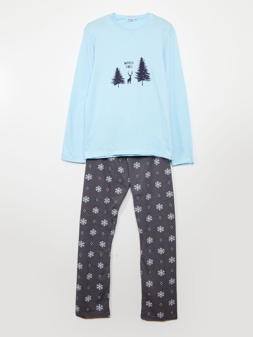 Ensemble de pyjama t-shirt + pantalon - 2 pièces Bleu - Kiabi