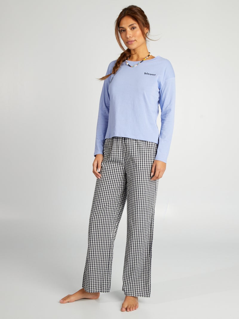 Ensemble de pyjama t-shirt + pantalon - 2 pièces Bleu/noir - Kiabi