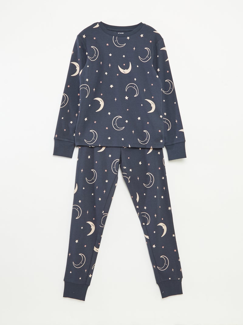 Ensemble de pyjama t-shirt + pantalon -  2 pièces Noir - Kiabi