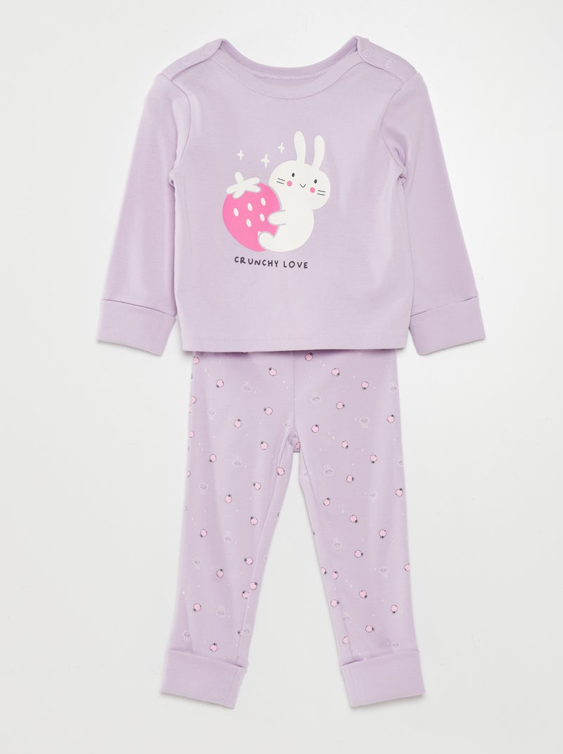 Ensemble de pyjama t-shirt + pantalon - 2 pièces Violet - Kiabi