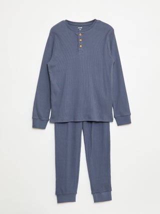 Ensemble de pyjama t-shirt + pantalon côtelés - 2 pièces