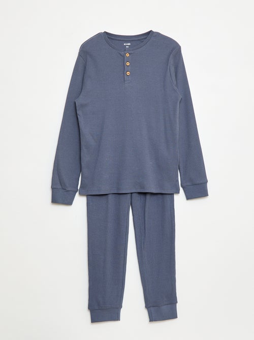 Ensemble de pyjama t-shirt + pantalon côtelés - 2 pièces - Kiabi