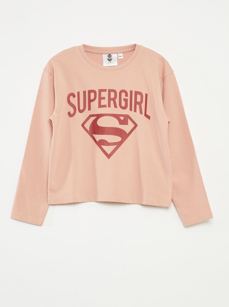 Ensemble de pyjama t-shirt + pantalon 'DC Comics' 'Supergirl' - 2 pièces Rose - Kiabi
