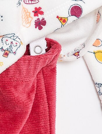 Ensemble de pyjama t-shirt + pantalon en polaire - 2 pièces