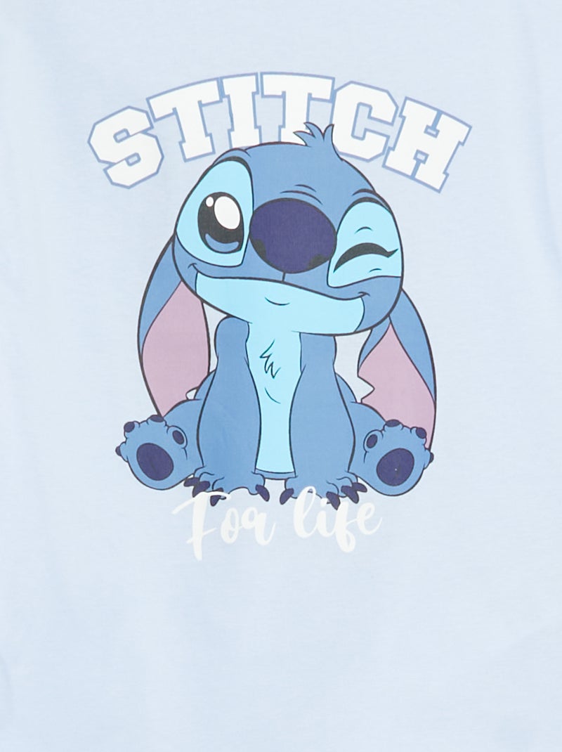 Ensemble de pyjama t-shirt + pantalon 'Stitch' 'Disney' Bleu - Kiabi