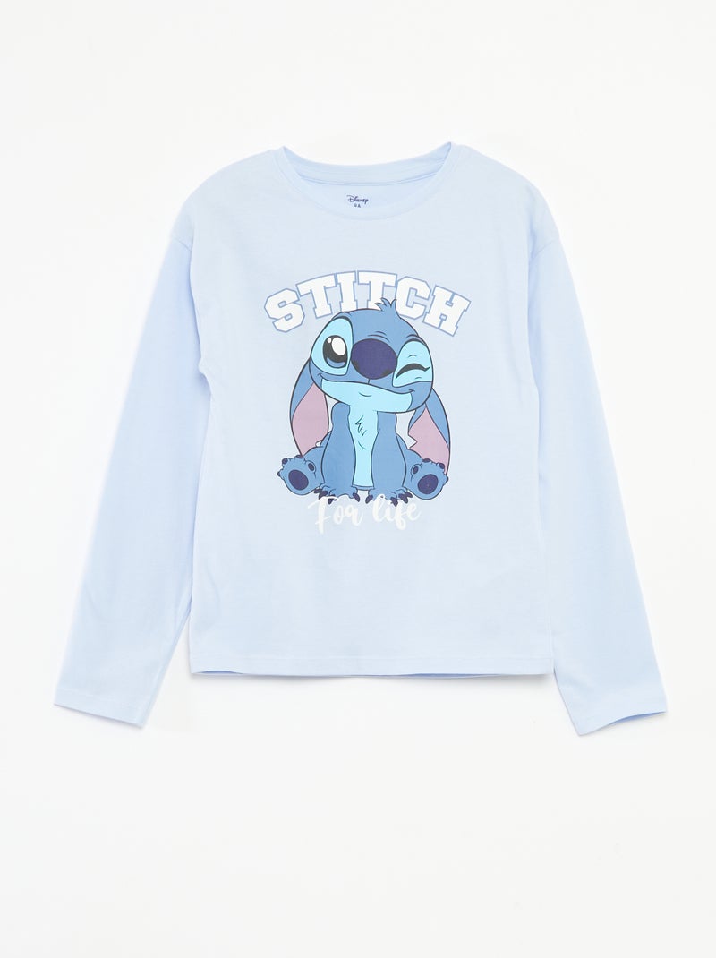 Ensemble de pyjama t-shirt + pantalon 'Stitch' 'Disney' Bleu - Kiabi