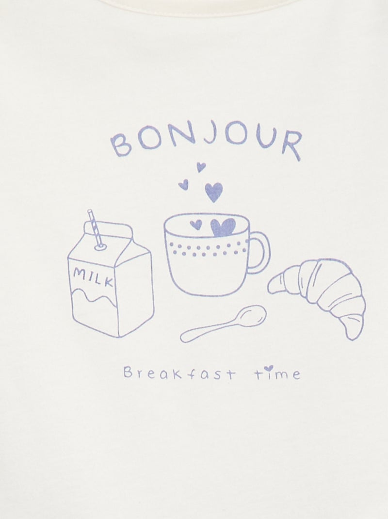 Ensemble de pyjama t-shirt + short - 2 pièces Blanc - Kiabi