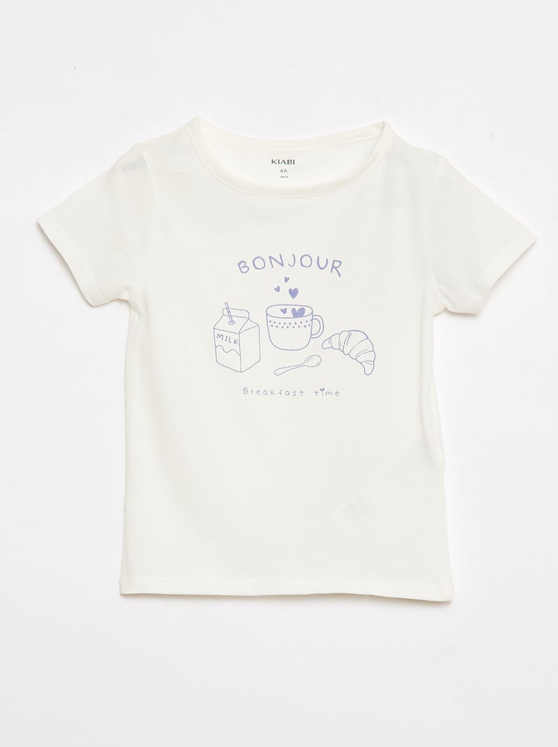 Ensemble de pyjama t-shirt + short - 2 pièces Blanc - Kiabi