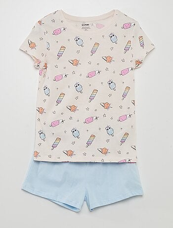 Ensemble de pyjama : T-shirt + short - 2 pièces