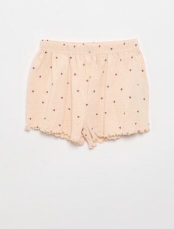 Ensemble de pyjama t-shirt + short en maille pointelle - 2 pièces