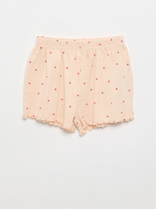 Ensemble de pyjama t-shirt + short en maille pointelle - 2 pièces - Kiabi