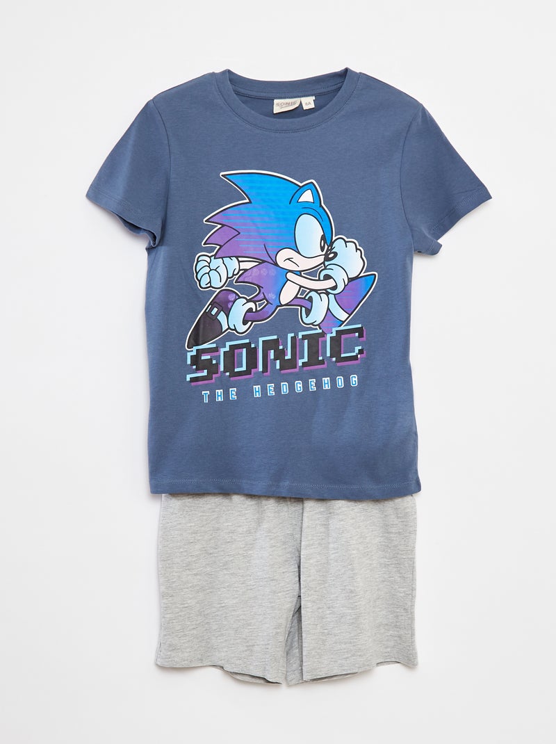 Ensemble de pyjama t-shirt + short 'Sonic' 'SEGA' - 2 pièces Bleu - Kiabi