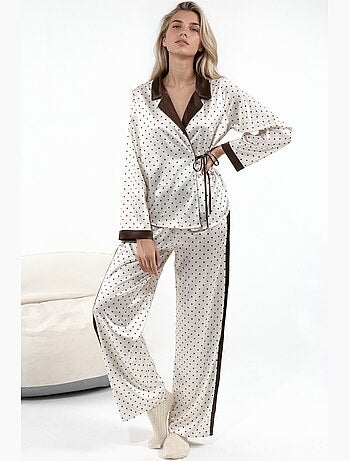Ensemble de pyjama tissé en satin à pois hiccup