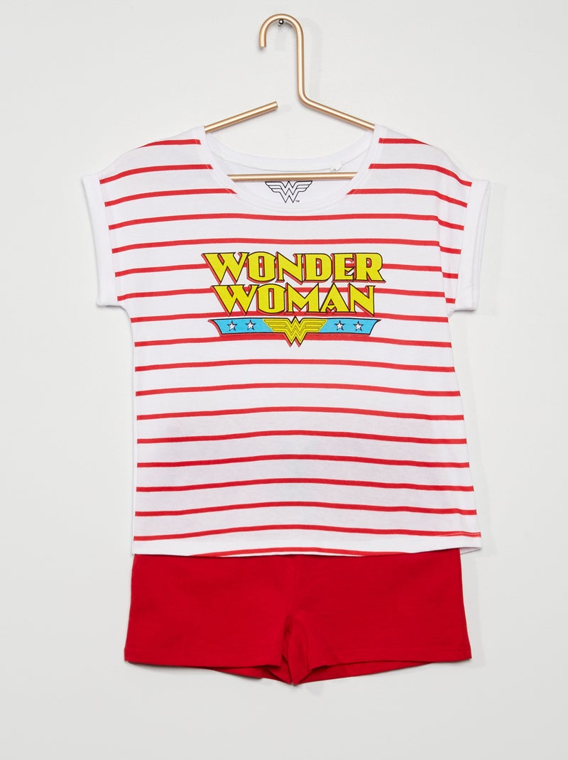 Ensemble de pyjama 'Wonder Woman' blanc/rouge - Kiabi