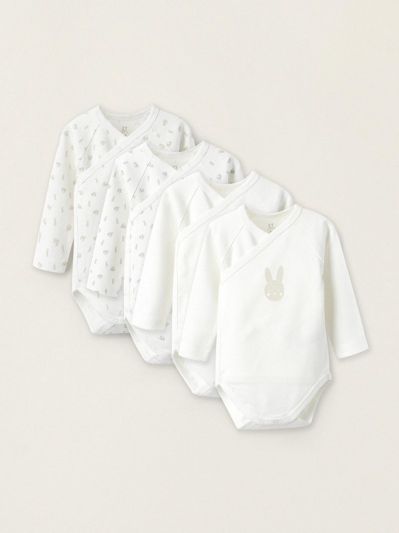 Ensemble de quatre bodies essential line 'Zippy' Blanc - Kiabi