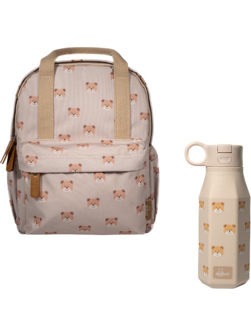 Ensemble de rentrée – Sac à dos en matière recyclée & gourde souple assortie (3-6 ans) -  Ours - Kiabi