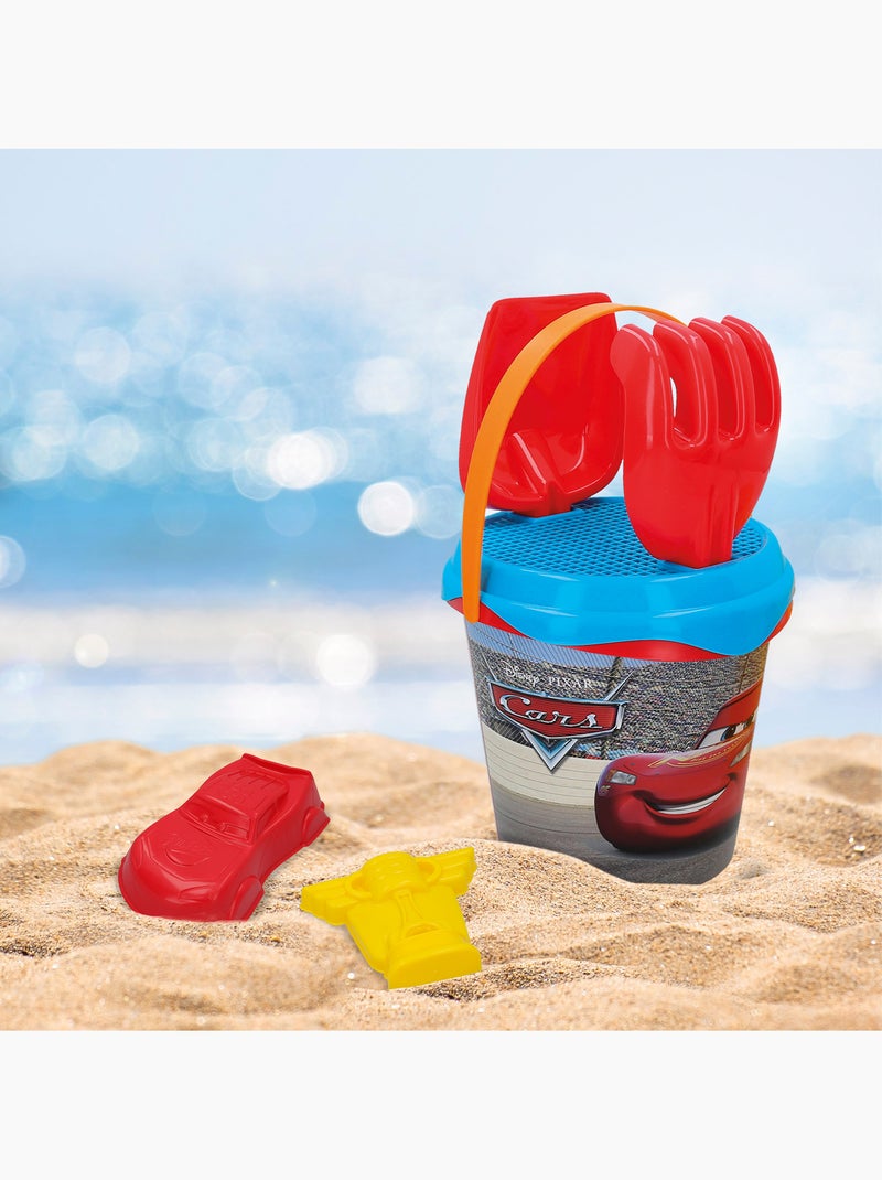 Ensemble de seaux de plage cars avec pelle, râteau, tamis, moules, arrosoir et sac de transport N/A - Kiabi
