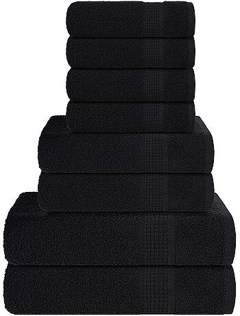 Ensemble de serviettes éponge coton frogn 8 pièces 360 g/m² - vidaxl