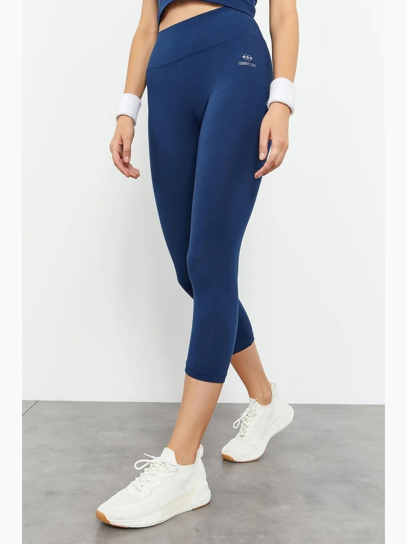 Ensemble de sport femme sans manches avec legging pantacourt tommy Bleu marine - Kiabi