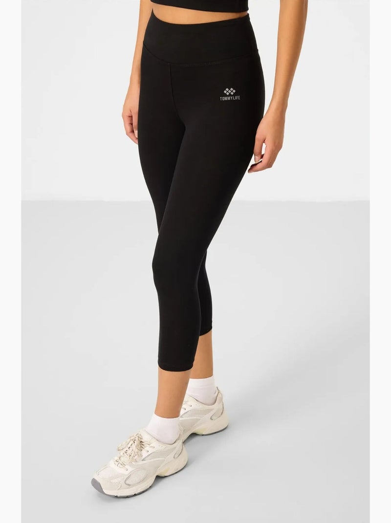 Ensemble de sport femme sans manches avec legging pantacourt tommy Noir - Kiabi