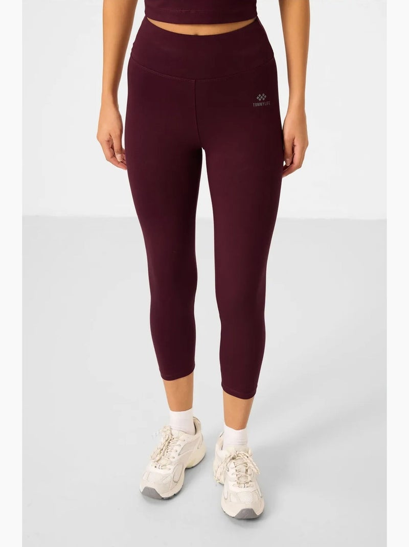 Ensemble de sport femme sans manches avec legging pantacourt tommy Rouge bordeaux - Kiabi