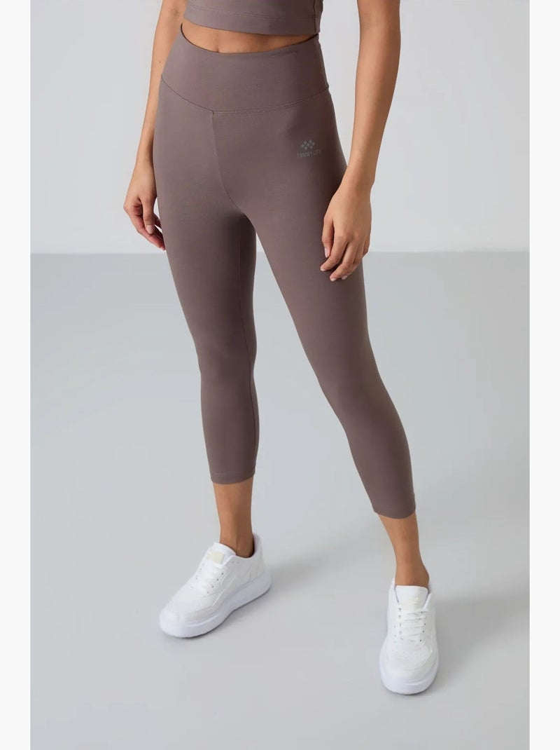 Ensemble de sport femme sans manches avec legging pantacourt tommy Taupe - Kiabi