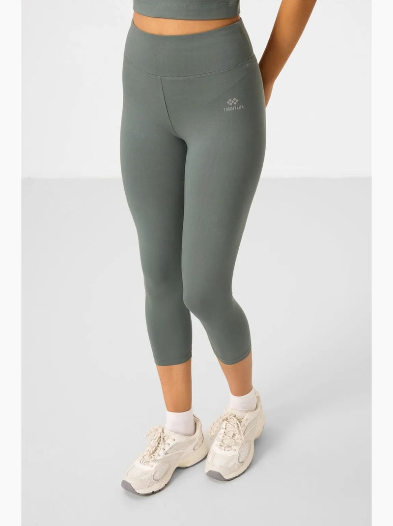 Ensemble de sport femme sans manches avec legging pantacourt tommy Vert - Kiabi