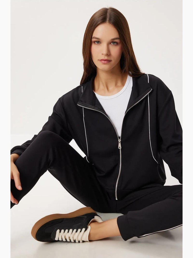 Ensemble de survêtement à manches longues et col zippé pour femme istanbul Noir - Kiabi