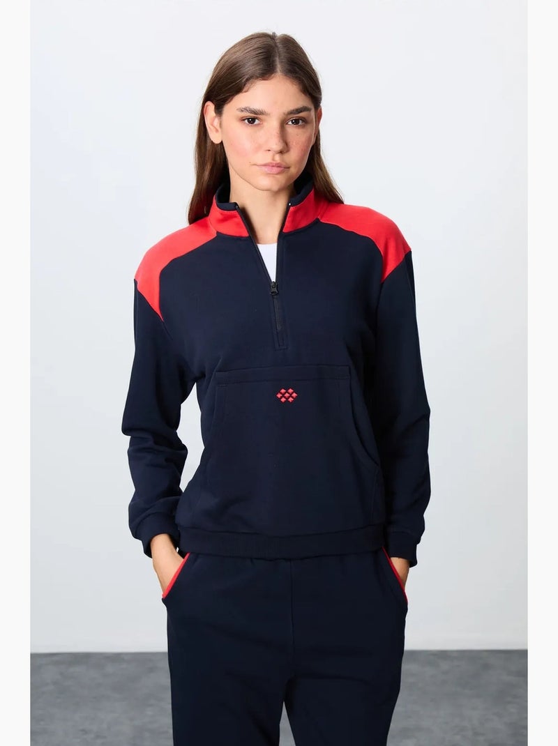 Ensemble de survêtement en molleton color block tommy Bleu Rouge - Kiabi