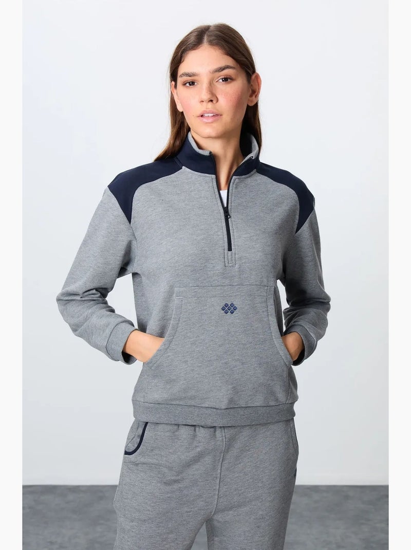 Ensemble de survêtement en molleton color block tommy Gris Bleu - Kiabi