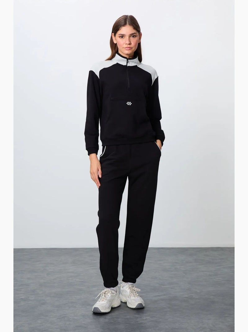 Ensemble de survêtement en molleton color block tommy Noir Blanc - Kiabi