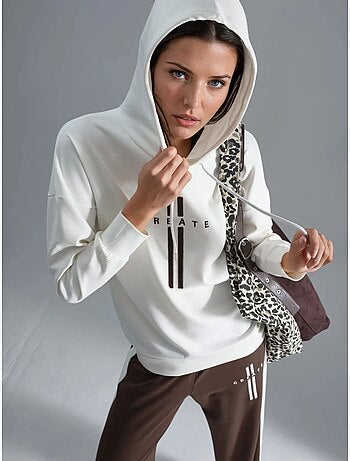 Ensemble de survêtement long rayé à capuche et jambes larges