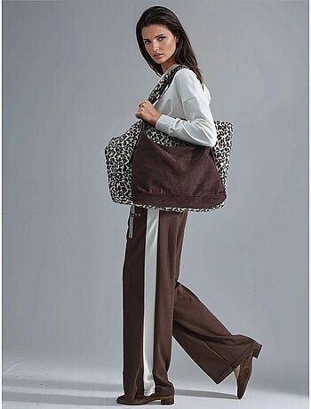Ensemble de survêtement long rayé à capuche et jambes larges
