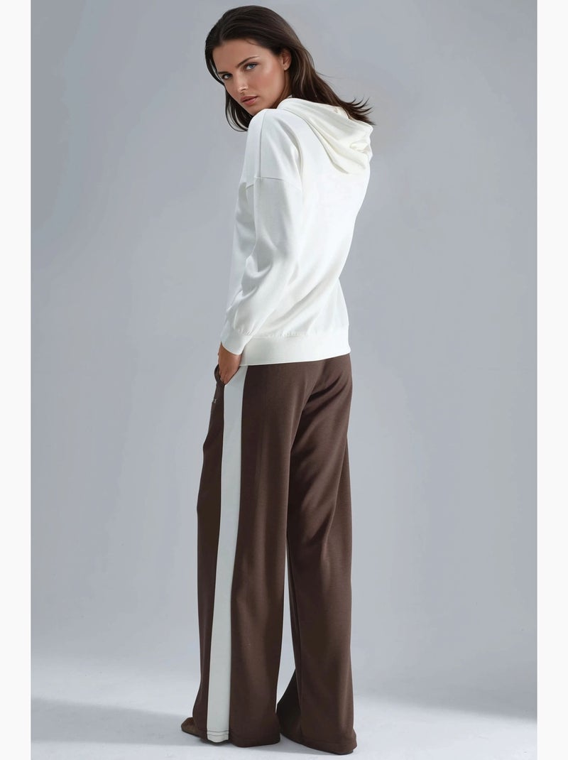 Ensemble de survêtement long rayé à capuche et jambes larges hiccup Blanc - Kiabi