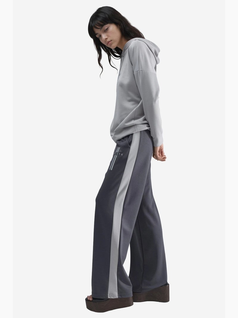 Ensemble de survêtement long rayé à capuche et jambes larges hiccup Gris - Kiabi