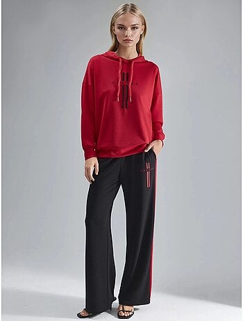 Ensemble de survêtement long rayé à capuche et jambes larges