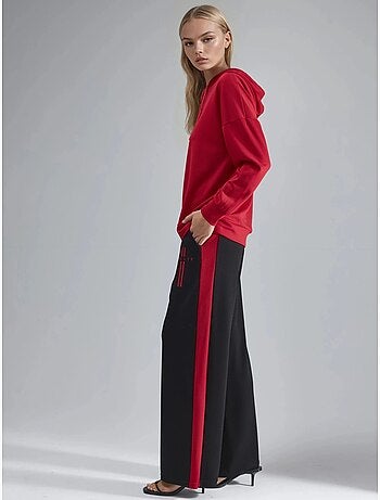 Ensemble de survêtement long rayé à capuche et jambes larges